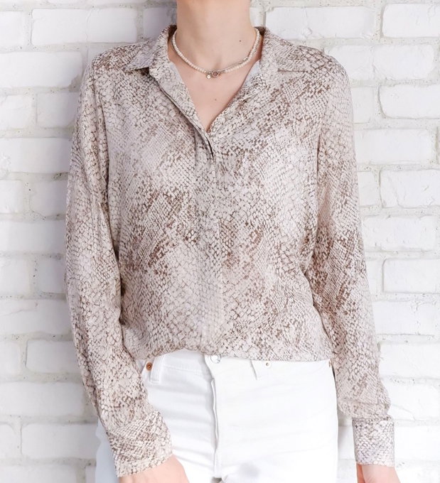 Camasa Dama Eleganta si Vaporoasa Print Sarpe (masura XS/S)