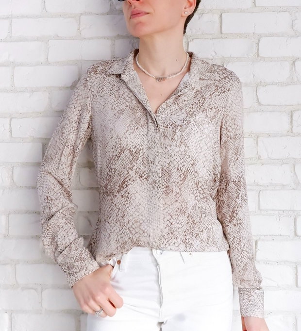 Camasa Dama Eleganta si Vaporoasa Print Sarpe (masura XS/S)