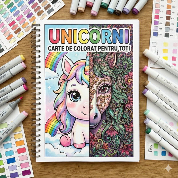 Unicorni Carte de colorat pentru toți