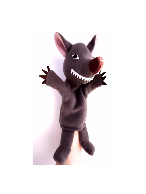 Păpușă de mână/marionetă Lup-Jucărie educativă pentru copii, Teatru de povești-Tamira