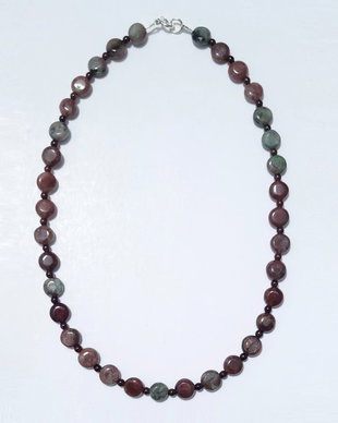 Colier argint 925 cu granat si granat verde