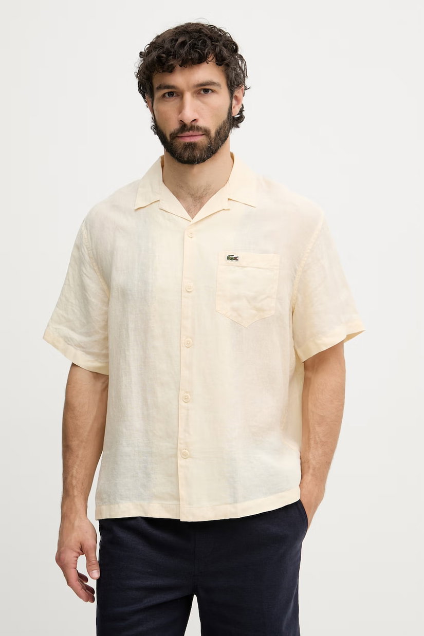 Lacoste cămașă pentru bărbați, din in