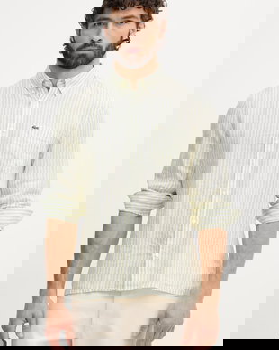 Lacoste cămașă de bărbați din in