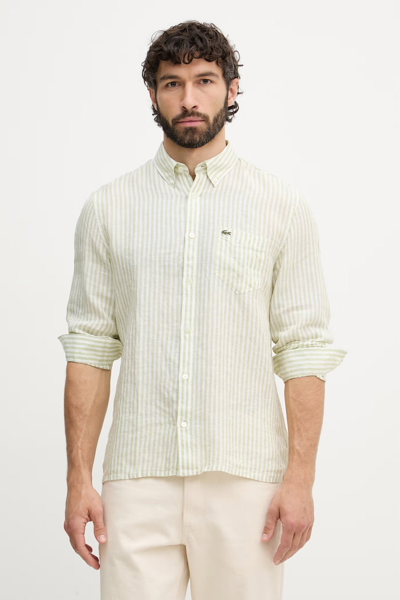 Lacoste cămașă de bărbați din in