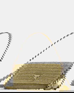 Guess geantă baguette pentru femei împletită OFELIA