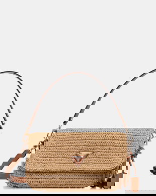 Guess geantă baguette pentru femei împletită OFELIA