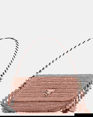 Guess geantă baguette pentru femei împletită OFELIA