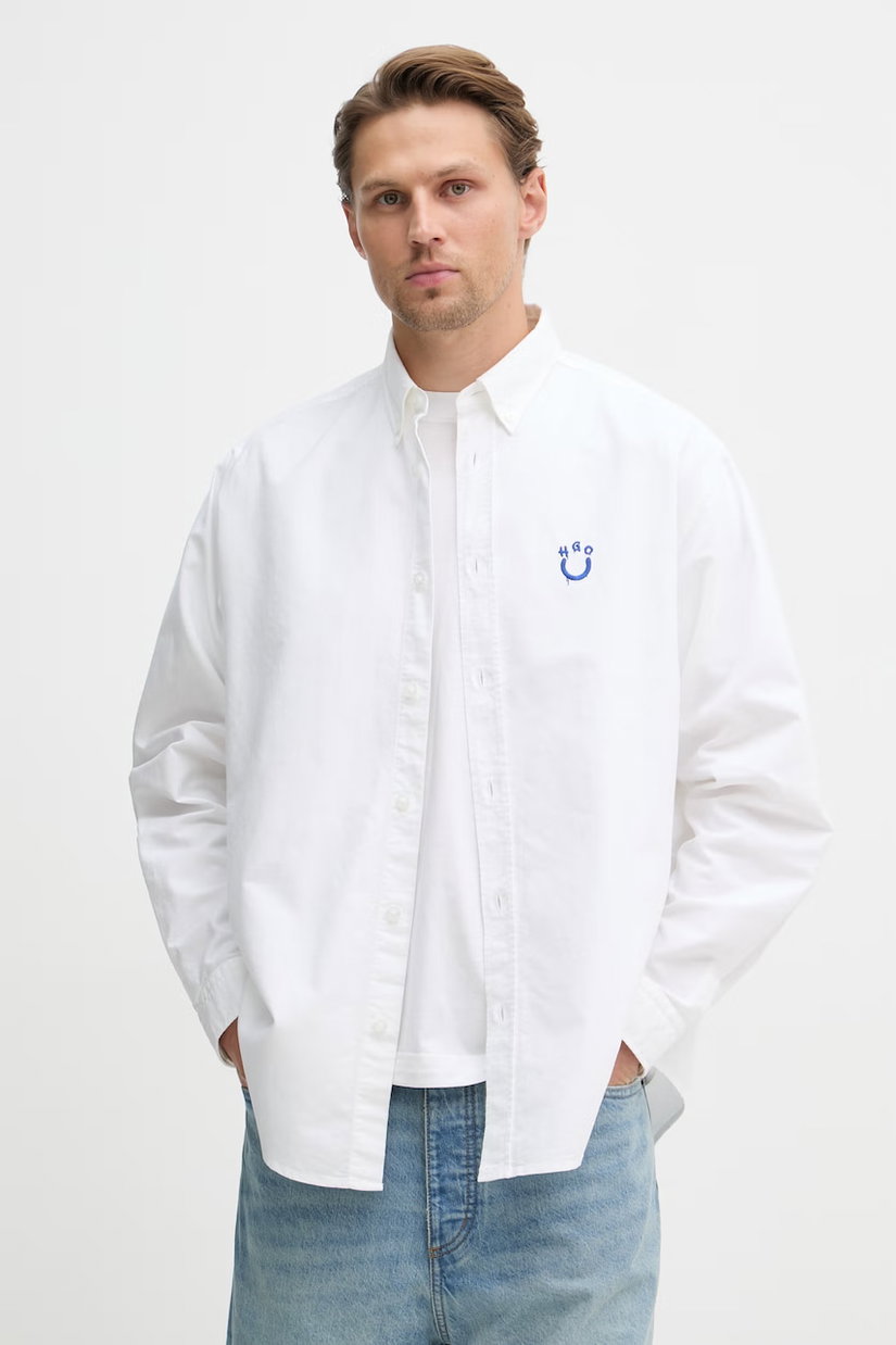 HUGO Blue cămașă pentru bărbați, din bumbac Ebalto_BD