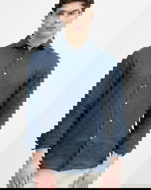 United Colors of Benetton cămașă pentru bărbați, din in