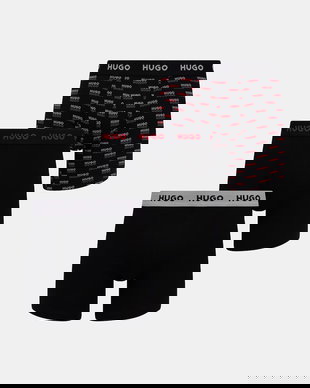 HUGO boxeri bărbătești din bumbac cu elastan BOXERBR TRIPLET DESIGN pachet de 3