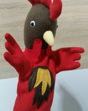 Cocoșul-Păpușă de mână/marionetă-Jucărie educativă pentru copii, Teatru de povești-Tamira