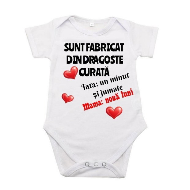 Body personalizat ,,Sunt fabricat din dragoste curată"
