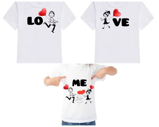 Set tricouri personalizate familie ,, LOVE ME"