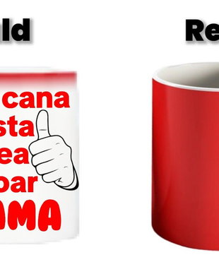 Cană termosensibilă personalizată ,,Din cană asta bea doar mama"