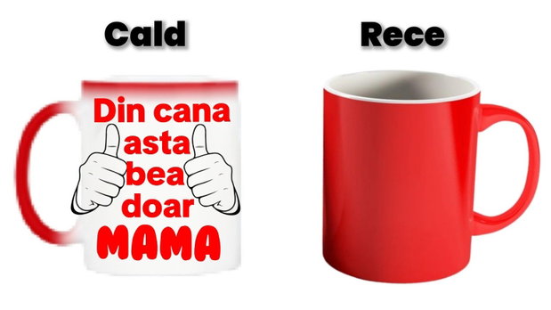 Cană termosensibilă personalizată ,,Din cană asta bea doar mama"