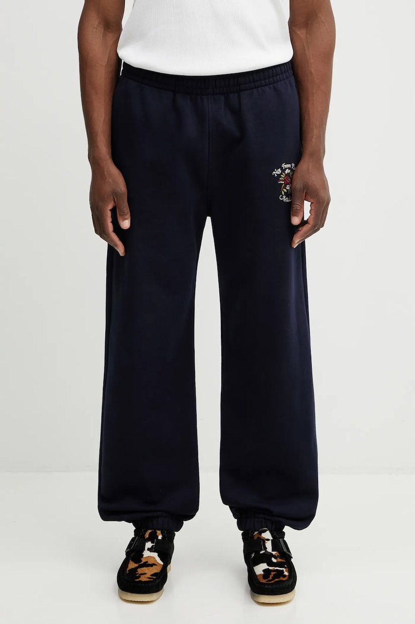 Drôle de Monsieur pantaloni de trening din bumbac Slogan Rose