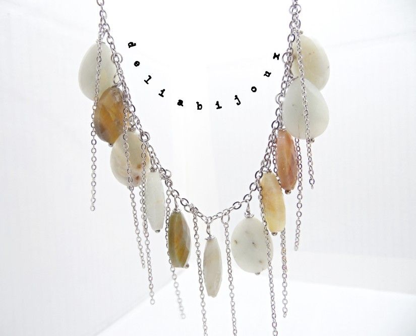 Colier statement din amazonit natural piesă unicat handmade (cod1420)