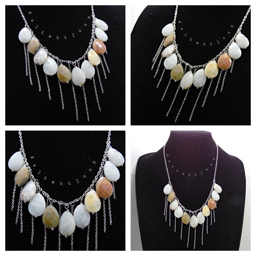 Colier statement din amazonit natural piesă unicat handmade (cod1420)