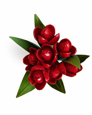 Buchet lalele decorative roșii realizat manual cadou deosebit
