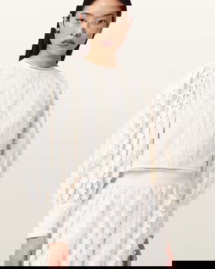 AllSaints bluză din bumbac HART