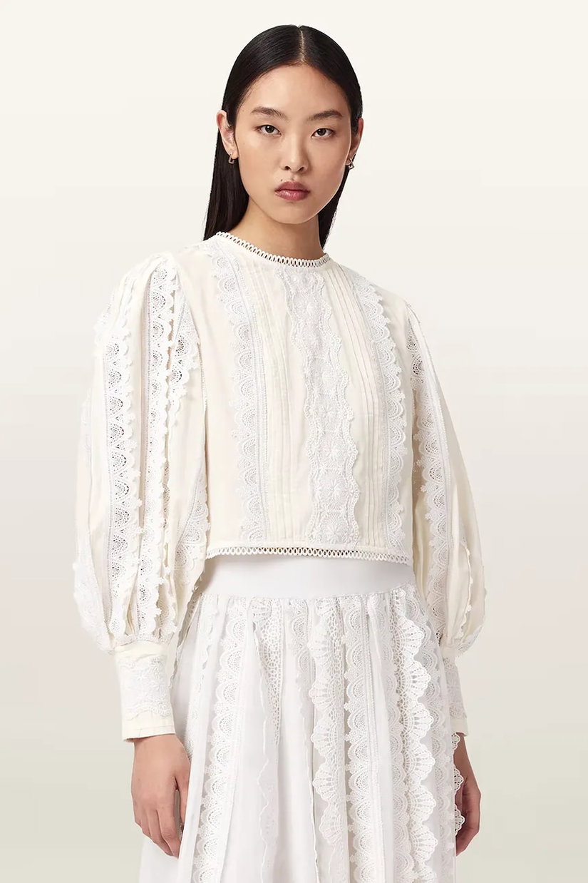 AllSaints bluză din bumbac HART