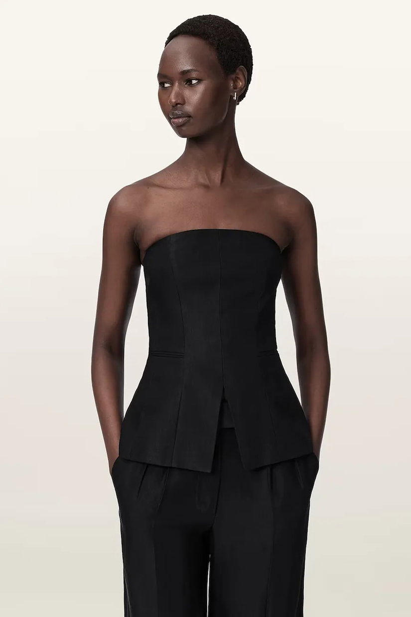 AllSaints bluză cu corset pentru femei, din vâscoză CHARLEY