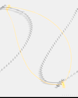 Michael Kors colier cu pandantiv pentru femei placat cu aur cu zirconiu cubic