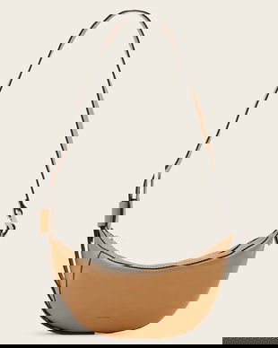 AllSaints geantă croissant pentru femei din piele LUNA