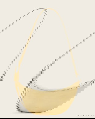 AllSaints geantă croissant de damă din piele LUNA