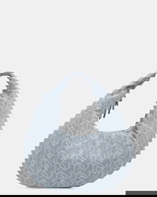 Calvin Klein geantă croissant pentru femei, din denim