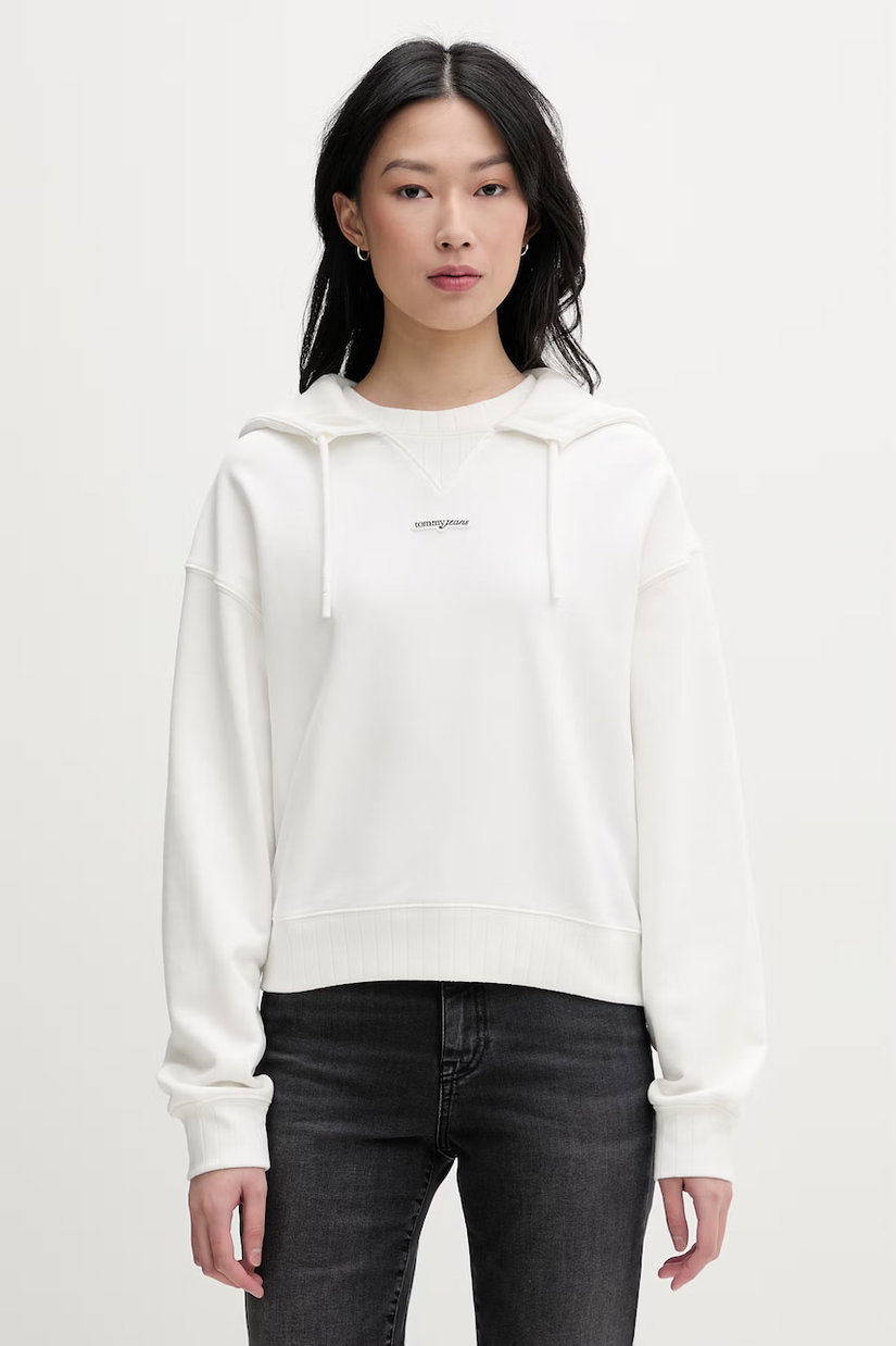 Tommy Jeans hanorac cu glugă pentru femei, din bumbac