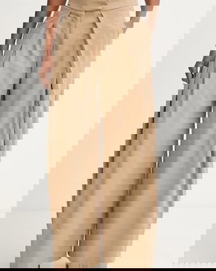 Haveone pantaloni wide leg pentru femei, din vâscoză