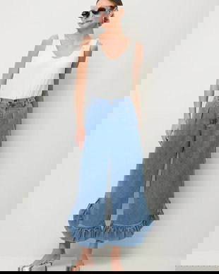 BIZUU pantaloni pentru femei, din denim NELLA