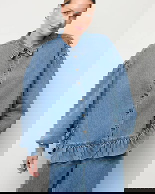 BIZUU cămașă pentru femei, din denim FALBI