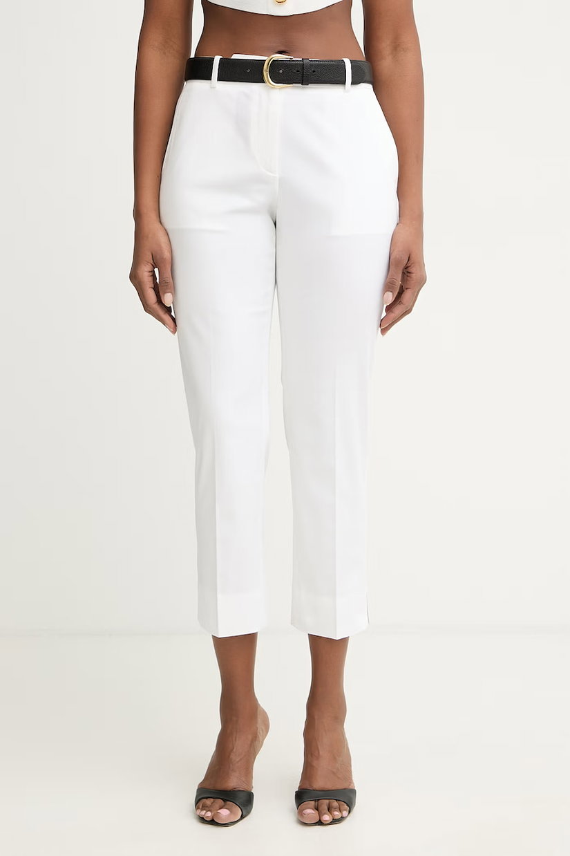 BOSS pantaloni carrot pentru femei, din bumbac cu elastan Tapria-Crop2