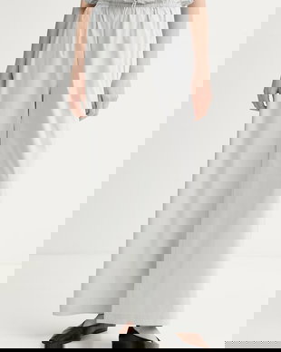 Isabelle Blanche pantaloni paperbag pentru femei, cu bumbac