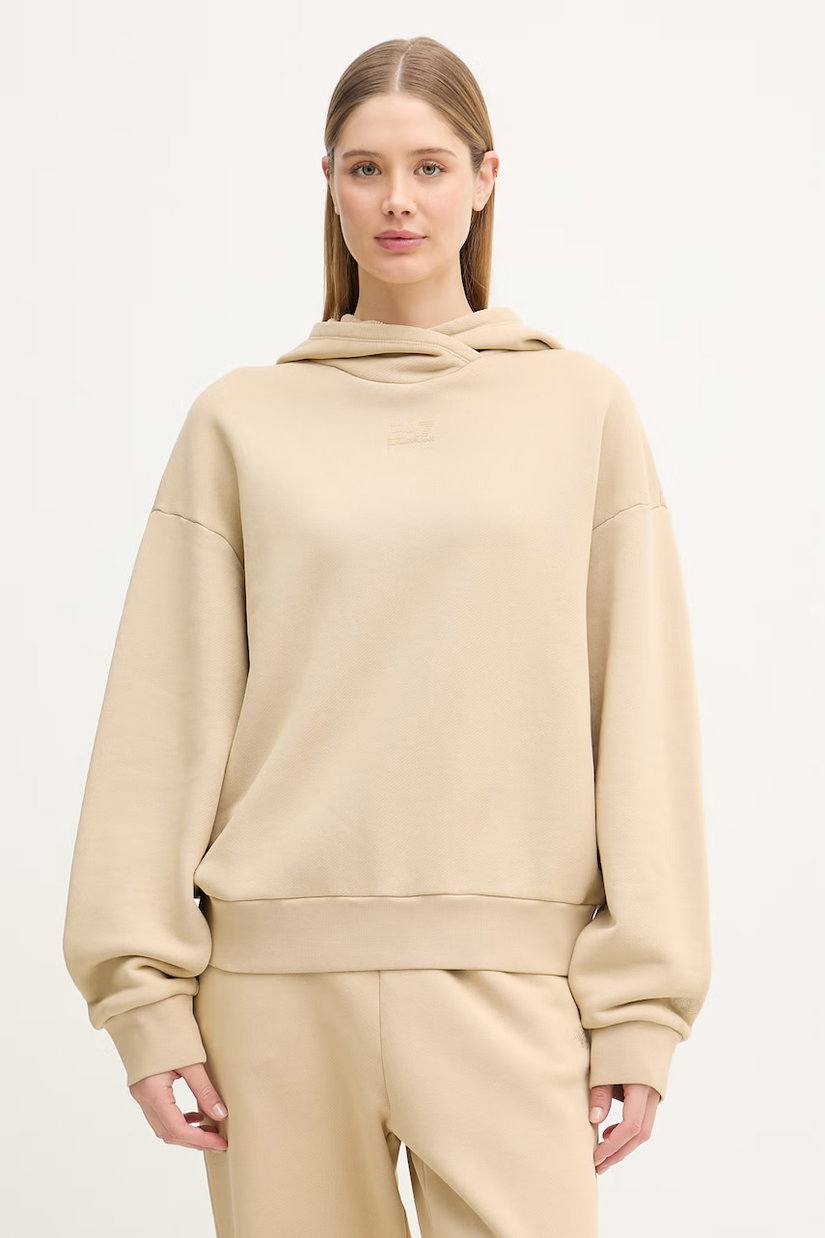 EA7 Emporio Armani hanorac cu glugă pentru femei, din bumbac