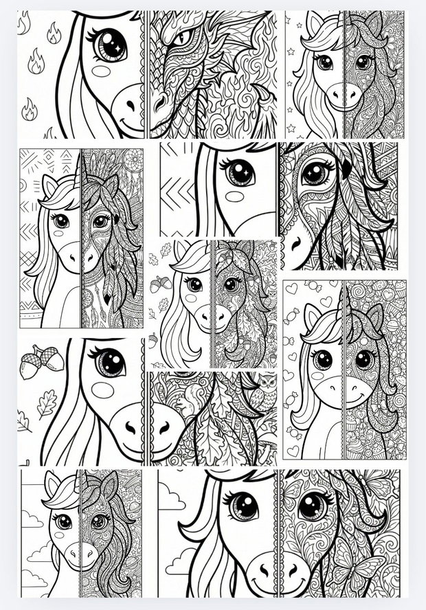 Unicorni Carte de colorat pentru toți