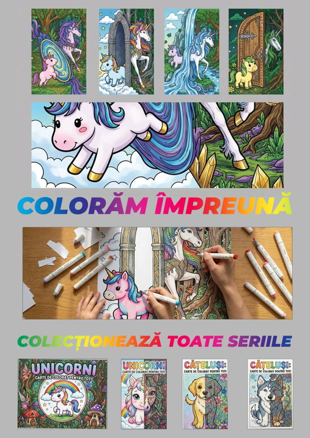 Unicorni: Carte de colorat pentru toți