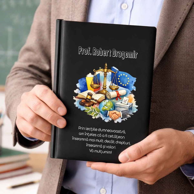 Agendă personalizată pentru Profesorul de Educație Civică | Cadou cu nume