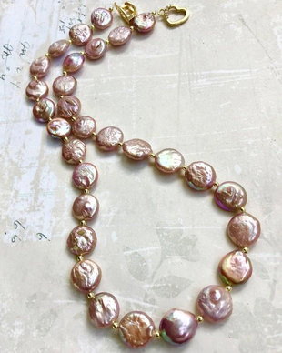 Colier perle baroc lila rose prafuit