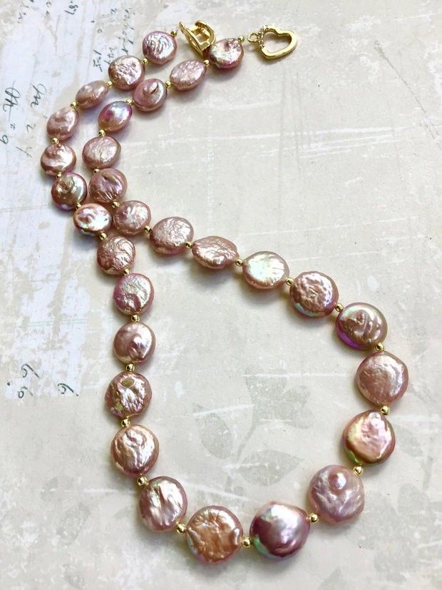 Colier perle baroc lila rose prafuit