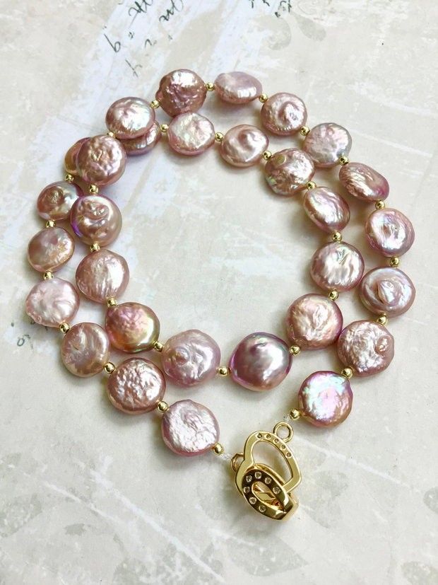 Colier perle baroc lila rose prafuit