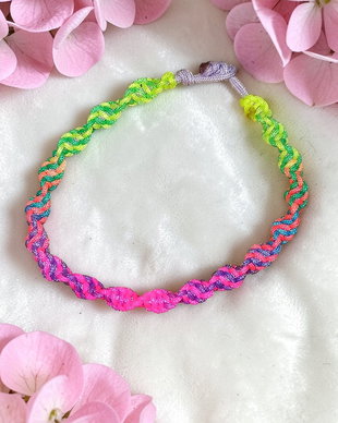 Brățara Copii din Șnur Neon Împletit- Handmade