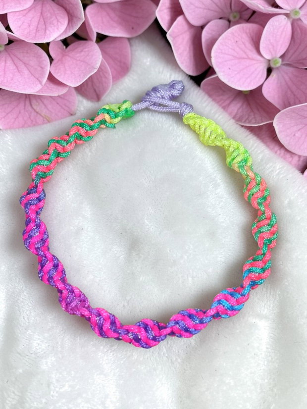 Brățara Copii din Șnur Neon Împletit- Handmade