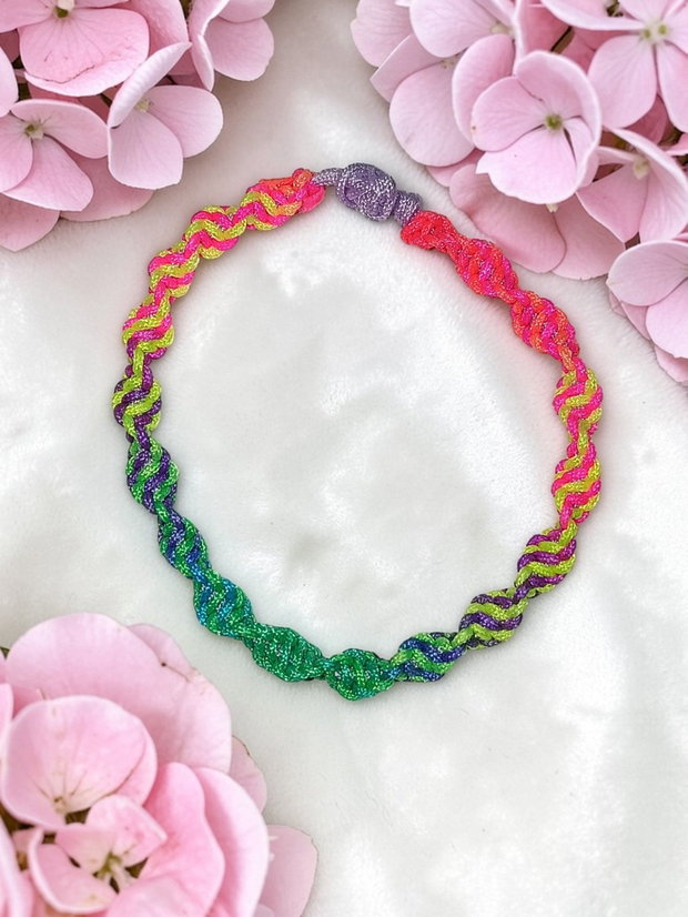 Brățara Copii din Șnur Neon Împletit- Handmade