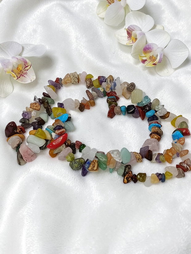 Set Handmade Multicolor: Colier și Brățară din Pietre Naturale Chips