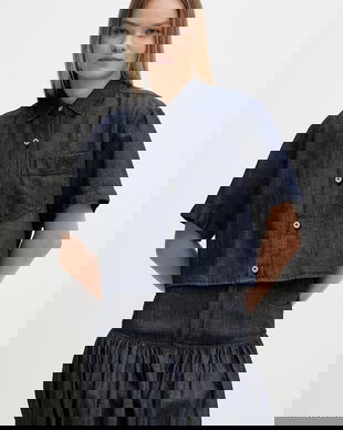 HUGO Blue cămașă pentru femei, cu amestec de in Erynn_B