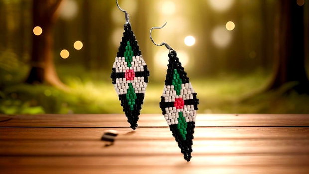 Cercei handmade Floare din Grădina Nocturnă