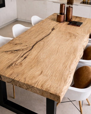 Masă living din lemn masiv -  Live Edge - grosime blat 6 cm - ATP Wood
